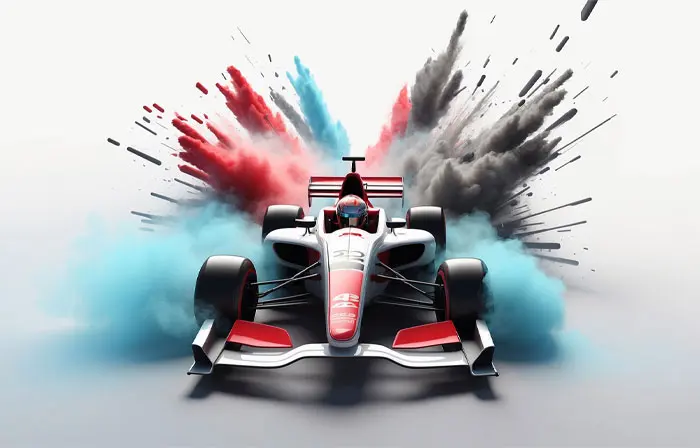 Drawing Futuristic Race Car 3D Picture Cartoon Illustration